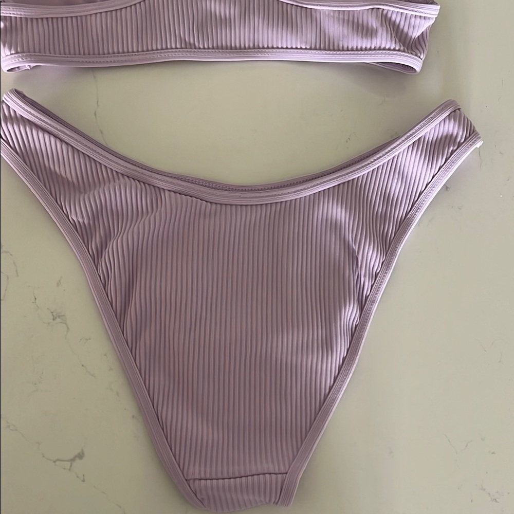 Lavender Ribbed Bikini Set - Picture 8 of 8